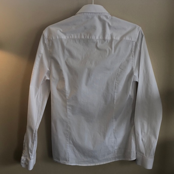 ASOS White Long Sleeve ButtonUp Collared Top SzSm - Picture 8 of 12